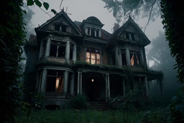haunted house in the woods