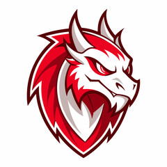 Dragon Mascot Logo on White Background - Vector Illustration, SVG Design, Cricut Cut Files for T-Shirts and Graphics