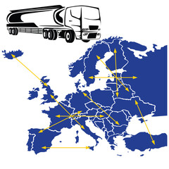 Transport with truck in Europe country © Creative Milos