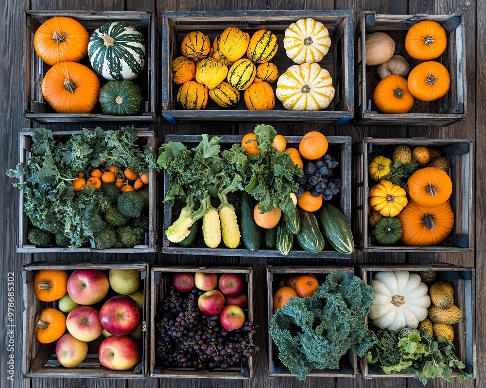 Canvas Prints seasonal produce arrangement