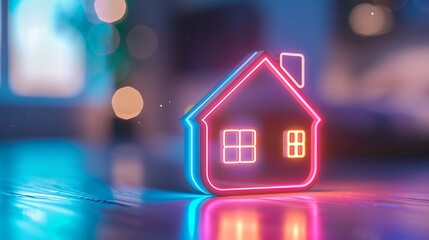 Smart Home Theme, Technology Concept, Modern Living, Blurred Background, Blue Hue