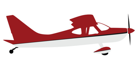 Airplane silhouette vector. Mini plane in air symbol. school of flying. Commercial flight. Jet plane. Aircraft symbol. Flying school.