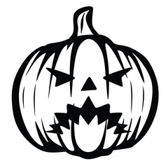 Halloween pumpkin with angry face expression.