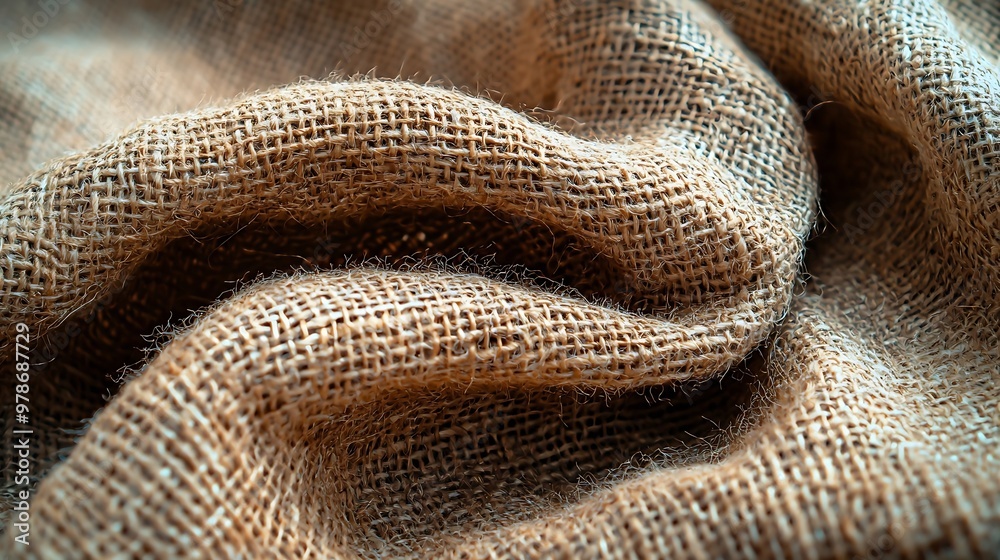 Poster Burlap Sacking Sackcloth Hessian texture background : Generative AI