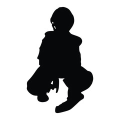 Baseball Player Silhouette in vector illustration. Baseball Player icon, vector.