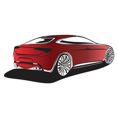 Vector car Illustration. Red sports car. luxury transports