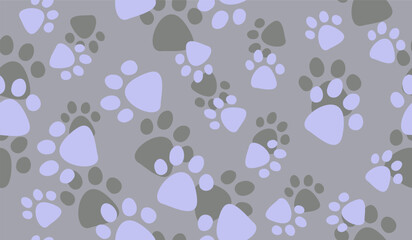 Cute paw pattern background vector design