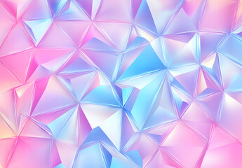 Colorful Abstract Geometric Pattern with Soft Pastel Hues and 3D Faceted Triangles