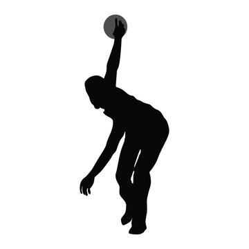 recommend clip art: silhouette of a player of bowling