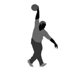 silhouette of a player of bowling