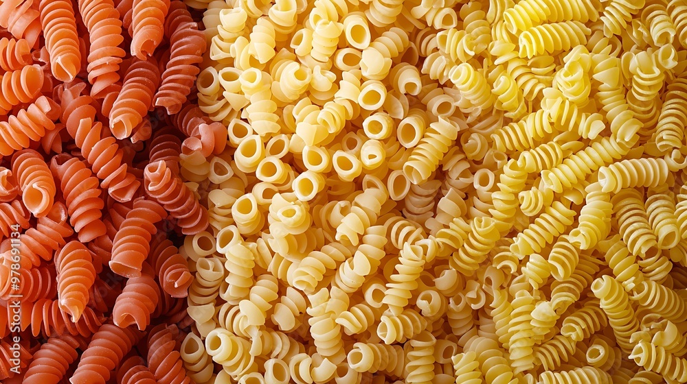 Poster set of different macaroni pasta texture background : generative ai