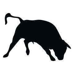 Angry running bull icon illustration isolated on white background