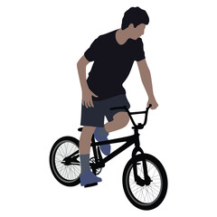 Silhouette black bmx bicycle sport vector illustration