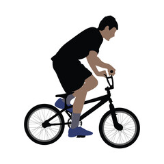 Obraz premium Silhouette black bmx bicycle sport vector illustration