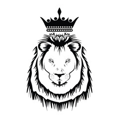 Lion head silhouette, vector illustration of king lion good for logo