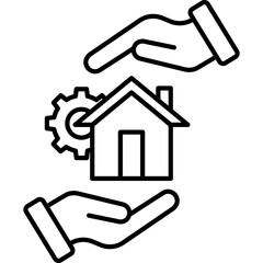 Property Management Line Icon