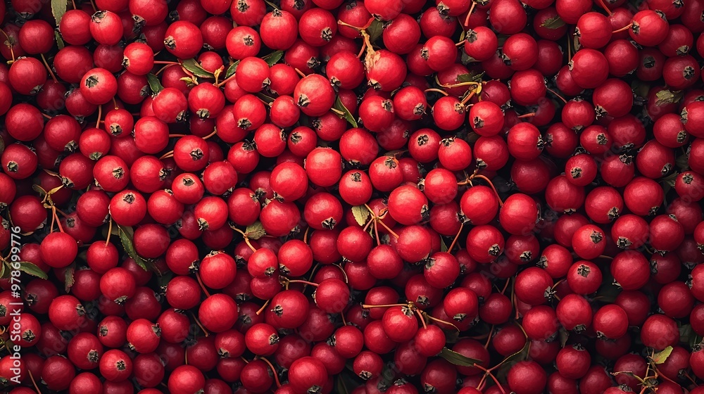 Aufkleber Viburnum Berries Background Texture Pattern : Generative AI