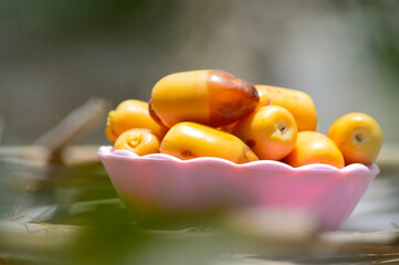 Dates fruits in a bowl