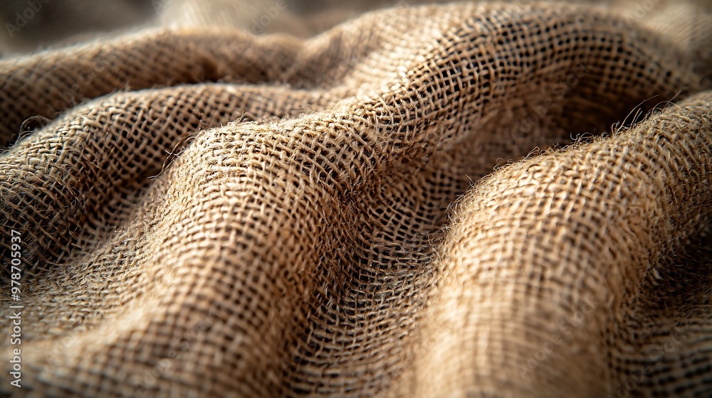 Poster High Quality Hessian Burlap Sacking Background Texture : Generative AI
