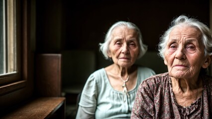 old, woman, senior, face