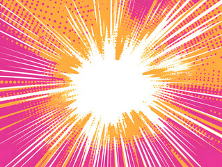 Vibrant Comic Book Style Explosion Burst &ndash; Retro Halftone Pop Art Background