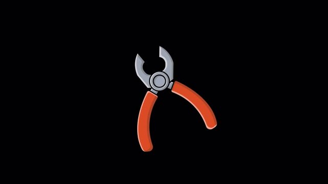 Animated Repairing Piler. Repairing Tool Concept Video - Transparent