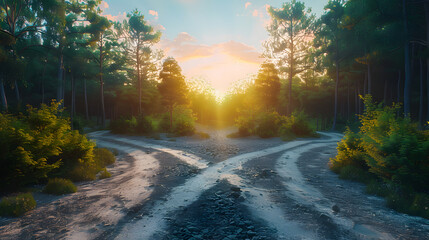 Obraz premium Fork in the Road Path Decision Choice Division Unify Divergence Convergence Right Wrong Road Less Traveled Crossroad Opportunity Dilemma Business Decision Transition Change Unification Right Wrong