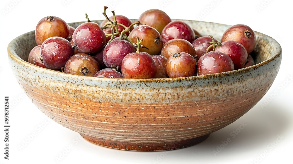 Aufkleber gooseberries in bowl isolated on white background : generative ai
