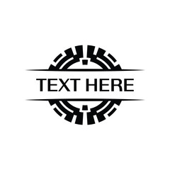 Detailed lattice emblem badge template with floral accents