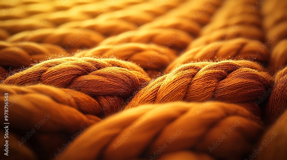 Poster woolen crocheted fabric texture : generative ai