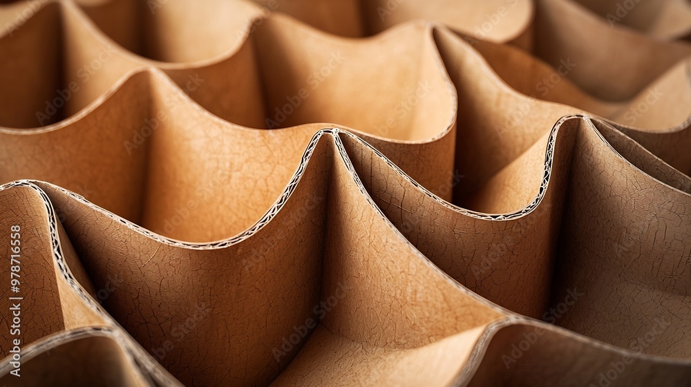 Poster old folded corrugated cardboard texture : generative ai