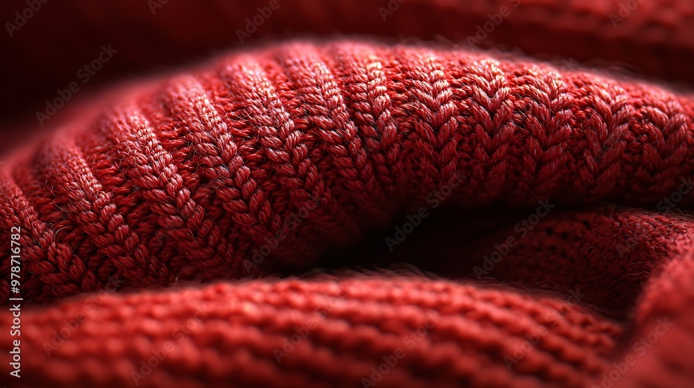 Poster red napped fabric texture : generative ai