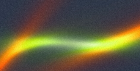Grainy gradient background green orange abstract glowing neon color wave black backdrop, noise texture banner poster header design, banner