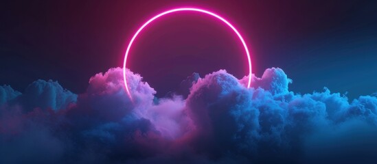 Neon Circle Above the Clouds