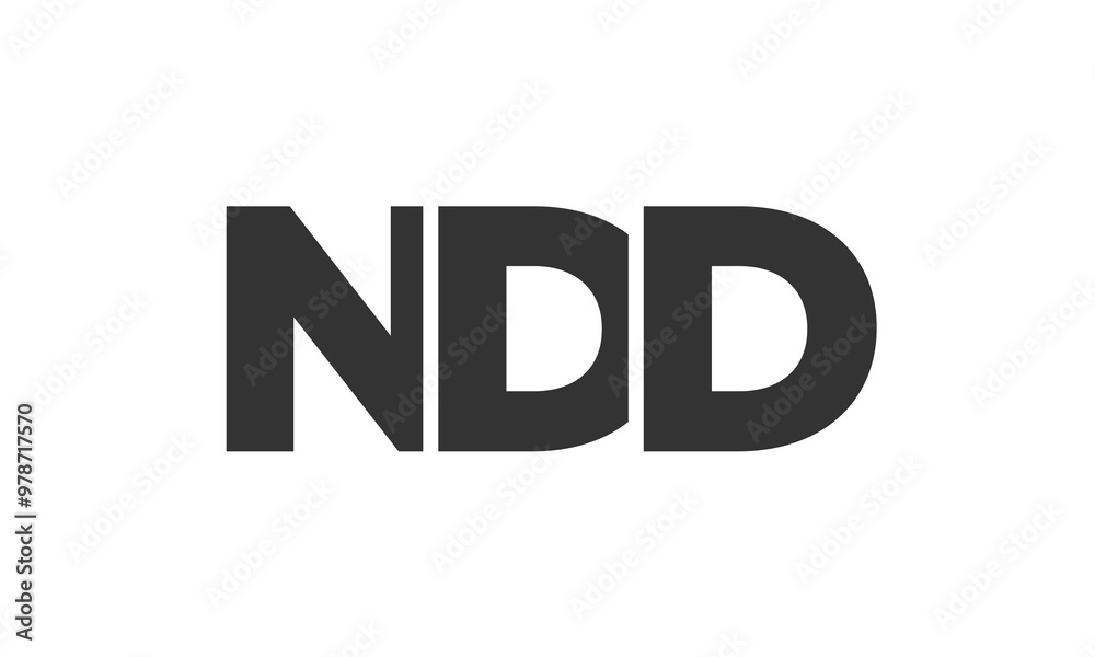 Fototapete ndd logo design template with strong and modern bold text. initial based vector logotype featuring s