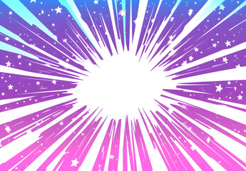 Obraz premium Dynamic Comic Book Explosion with Purple and Blue Burst Background