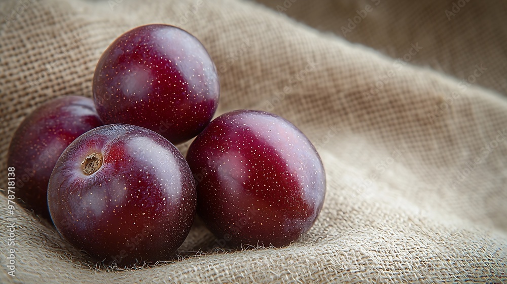 Poster Plums on Sacking : Generative AI