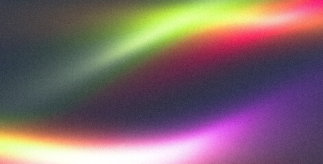 Grainy gradient background magenta purple blue orange green abstract glowing neon color wave black backdrop, noise texture banner poster header design, banner