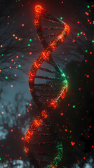 Obraz premium Microscopic world of the genetic helix