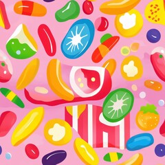Candy Seamless Pattern.