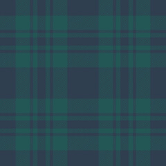 Plaid seamless pattern in blue. Check fabric texture. Vector textile print.