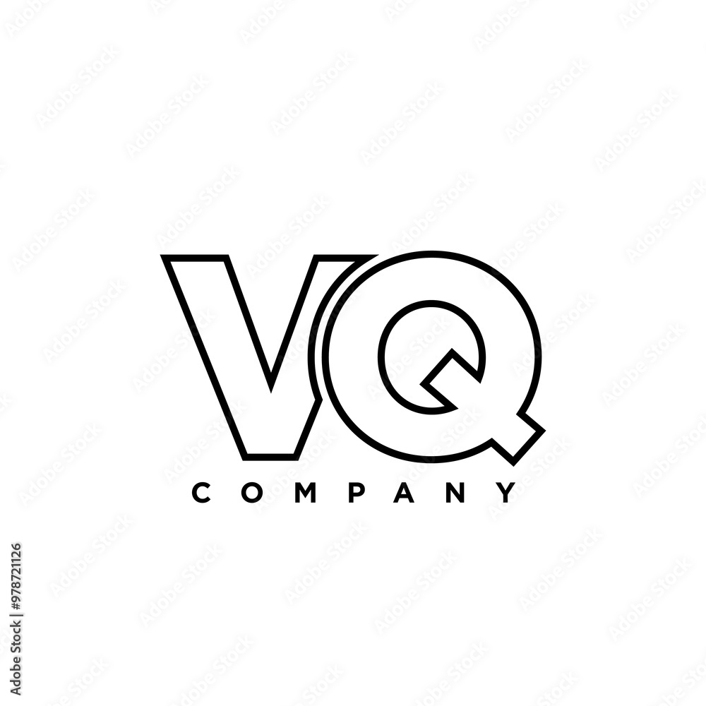 Fototapete letter v and q, vq logo design template. minimal monogram initial based logotype.