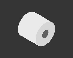 Toilet paper roll or tube icon design, template for wc. Bathroom hygiene icons, kitchen cleaning towel. Blank soft scroll product.