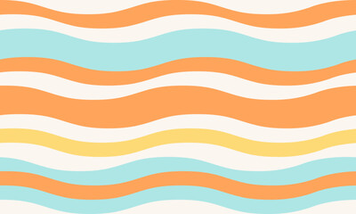 Abstract background with wavy stripes in vibrant colors, creating a rippled, liquid effect. Smooth curves and textured lines add elegance, vitality, and creativity. Ideal for wallpaper or textile.