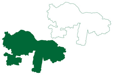 Obraz premium Karur district (Tamil Nadu State, Republic of India) map vector illustration, scribble sketch Karur map