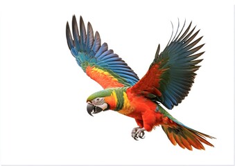 Fototapeta premium colorful flying parrot on a white background