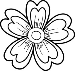 line art flower minimal doodle hand drawn cute botanical and animal objects. Simple modern Spring garden vector elements illustration.