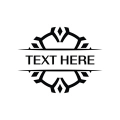 Abstract circular emblem badge template with intricate geometric shapes