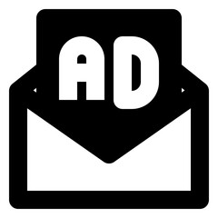 mail ads solid icon