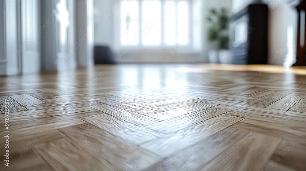 Poster White Parquet Texture Background Pattern : Generative AI